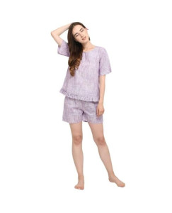 Womens Cotton Solid Short Night Suits